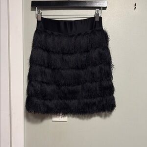 Banana Republic | Black Textured Tassel Tiered Mini Skirt - 6